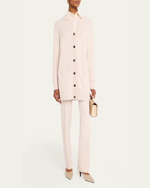 Button-Down Wool-Cashmere Cardigan