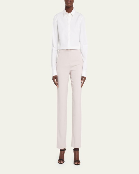 Viscose Cady Straight-Leg Trousers