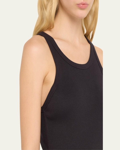 Long Ribbed Cotton Tank Top