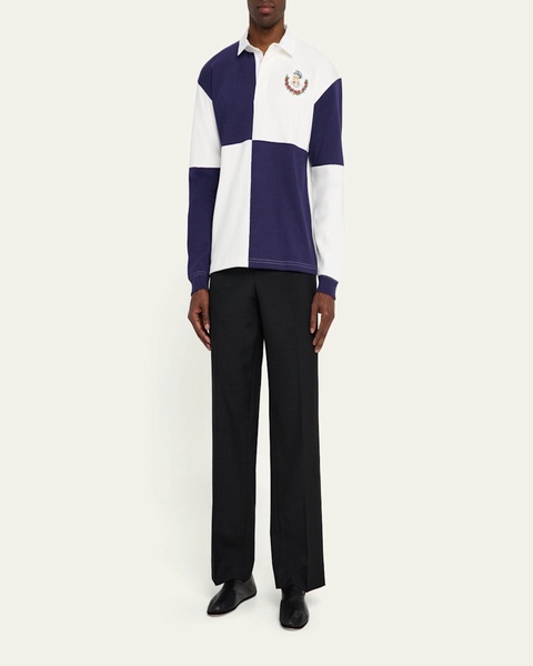Men's Square Colorblock Grandfather Rugby Shirt