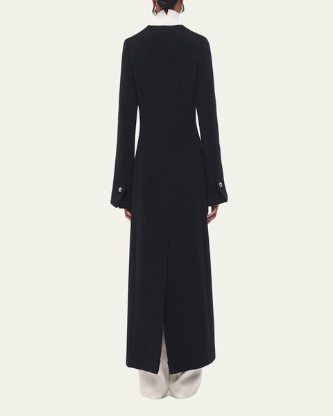 Long Deep V Scarf Cashmere Coat