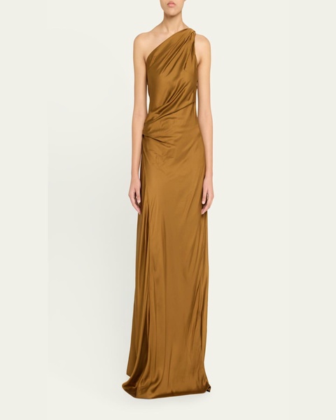 Aster One-Shoulder Satin Gown