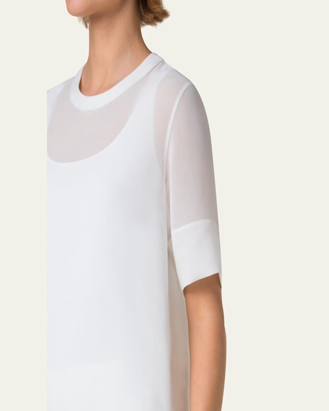 Round Neck Silk Georgette Blouse