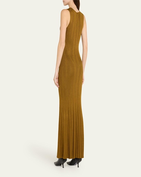 Silk Engineered Rib Sleeveless Maxi Dress