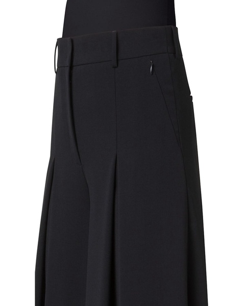 Fiorello Pleated Stretch Wool Twill Wide-Leg Pants
