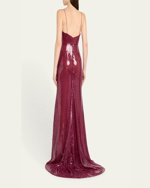 Sequined Paneled Bikini Gown
