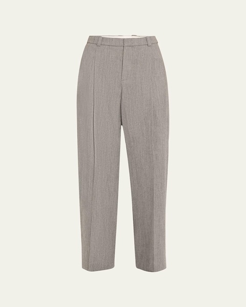 High-Rise Wool Twill Trousers