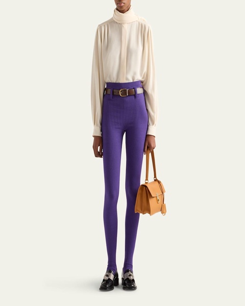 Marocaine Button Down Silk Top with Scarf