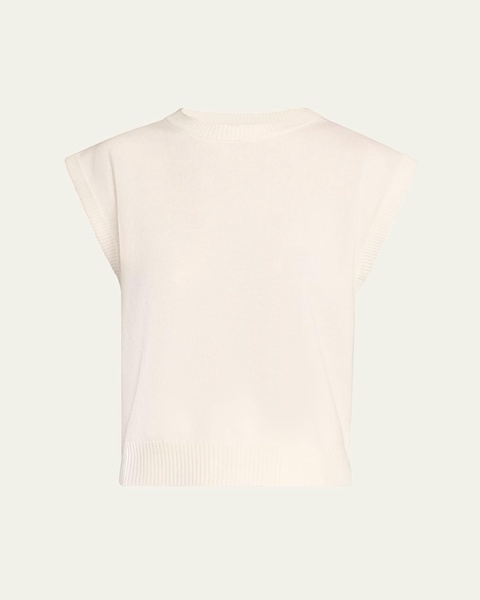 Cap Sleeve Cashmere Sweater
