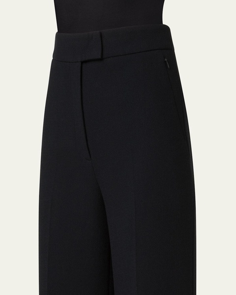 Fior Wool Crepe Double-Face Wide Leg Pants