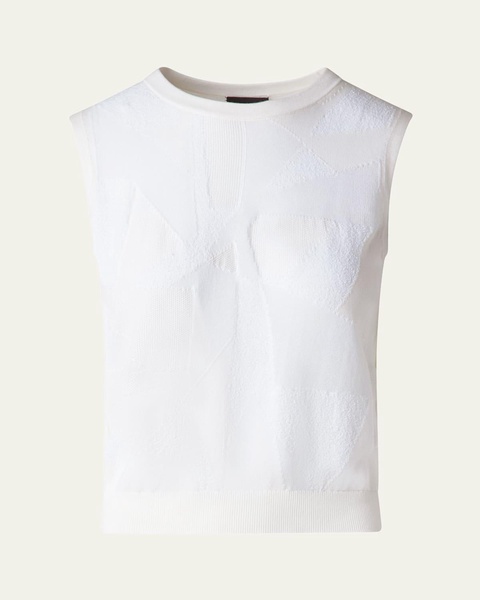 Cotton-Blend Jacquard Trapeze Rayonnant Knit Top