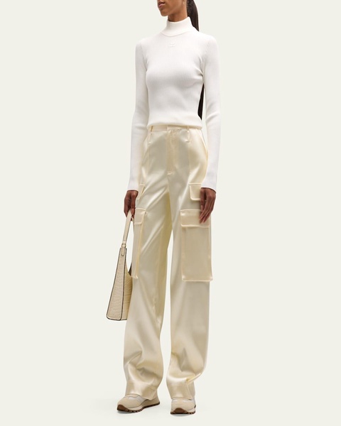 Turtleneck Long-Sleeve Rib Sweater