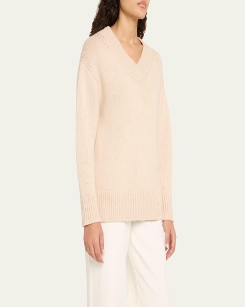 Drop-Shoulder V-Neck Sweater