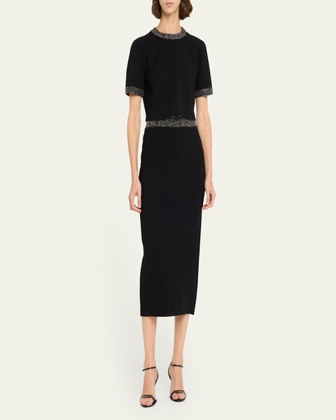 Maeve Embellished Short-Sleeve Top