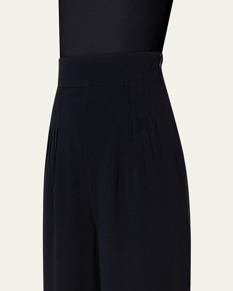 Myriam Pleated Wide-Leg Silk Pants