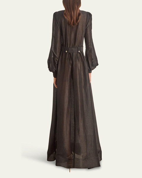 Tiana Linen-Silk Maxi Dress