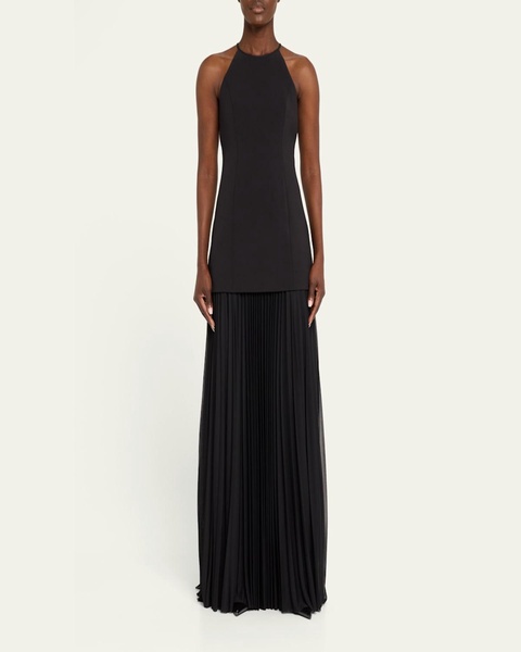 Lana Pleated Halter Maxi Dress