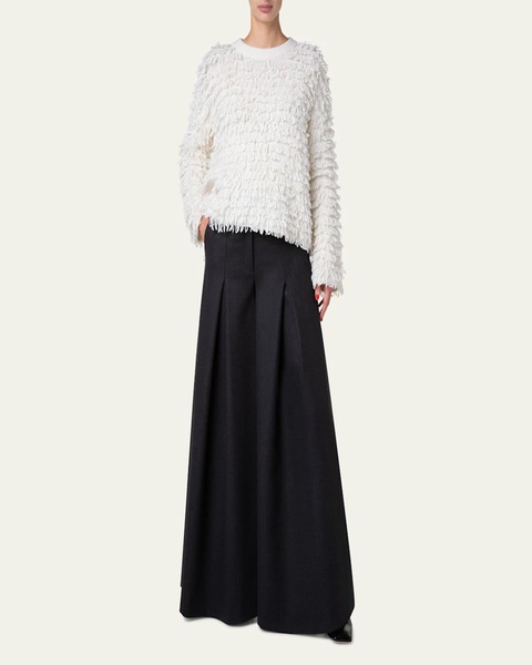 Cashmere and Wool Loops Knit Sweater
