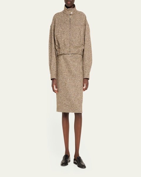 Cara Straight Houndstooth Skirt