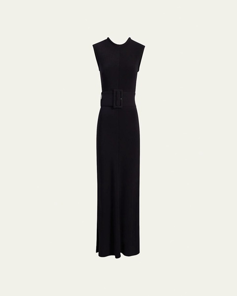 Belted Bias Midi Dress