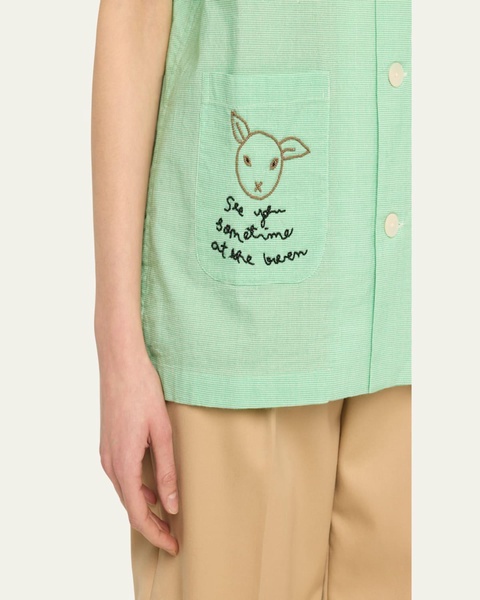 See You At The Barn Button-Front Shirt