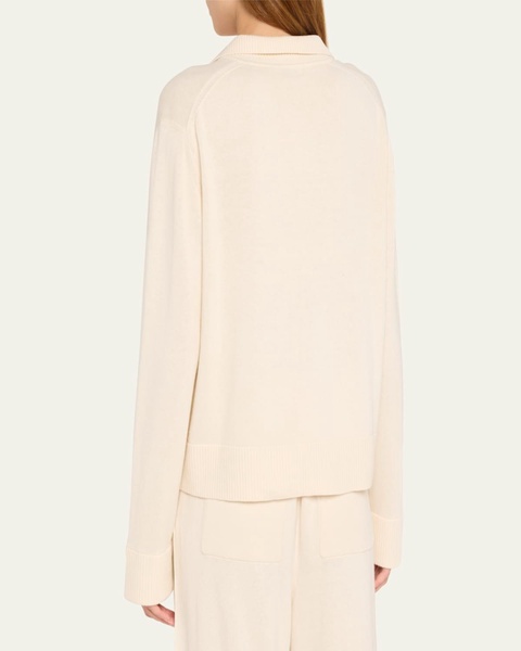 Bobbie Cotton and Cashmere Polo Sweater