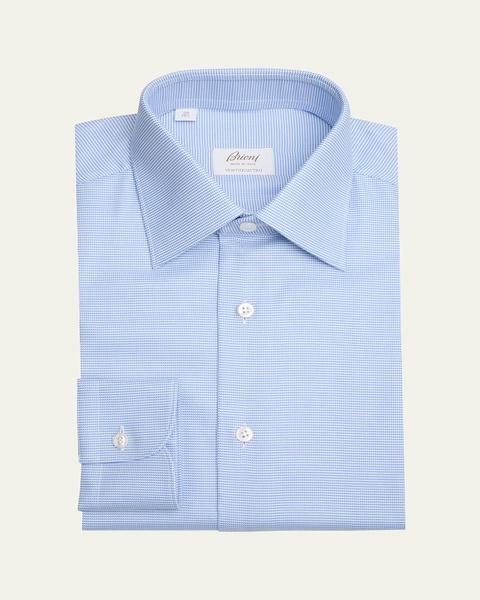 Men's Cotton Mini Houndstooth Dress Shirt