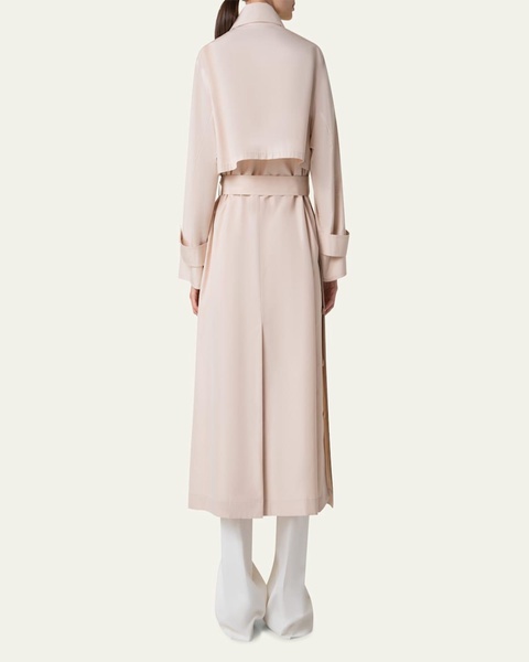 Haider Oversized Silk Taffeta Trench Coat
