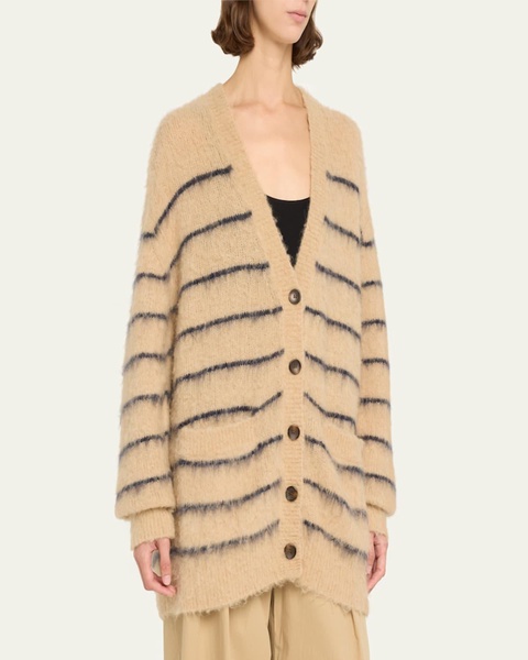 Cody Stripe Fuzzy Cardigan