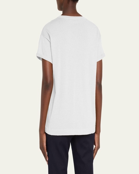 Cashmere-Blend Knit Lurex T-Shirt