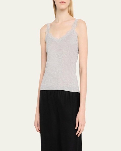 Mariela Lace-Trim Pointelle Tank
