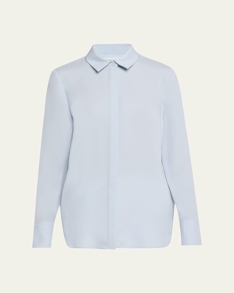 Scottie Silk Button-Down Blouse