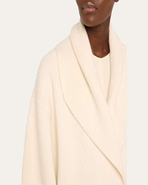 Oversized Shawl Double-Breasted Wool Cardigan