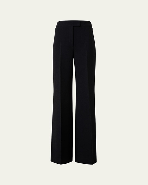 Fior Wool Crepe Double-Face Wide Leg Pants