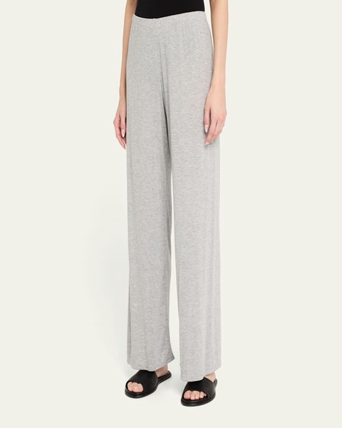 Soleil Straight-Leg Pointelle Knit Lounge Pants