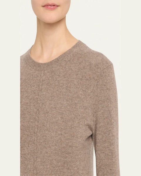 Seamed Crewneck Cashmere Sweater