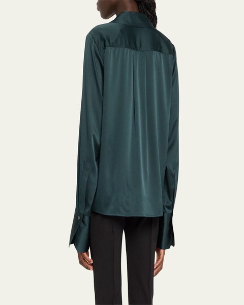 Kass Silk Button-Down Top