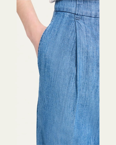 Chambray Wide Leg Pants