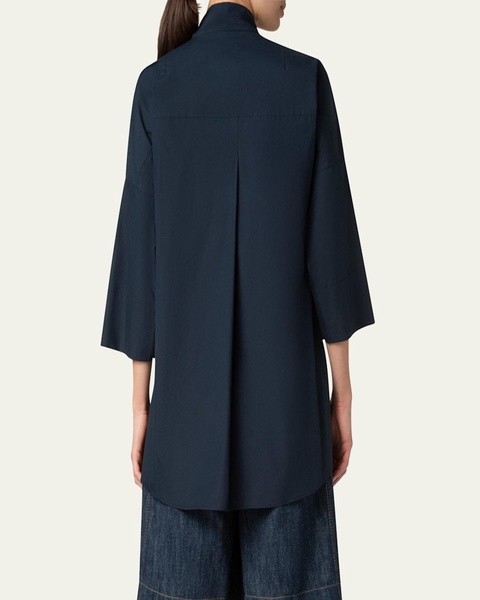 Marine Knot Poplin Tunic Blouse