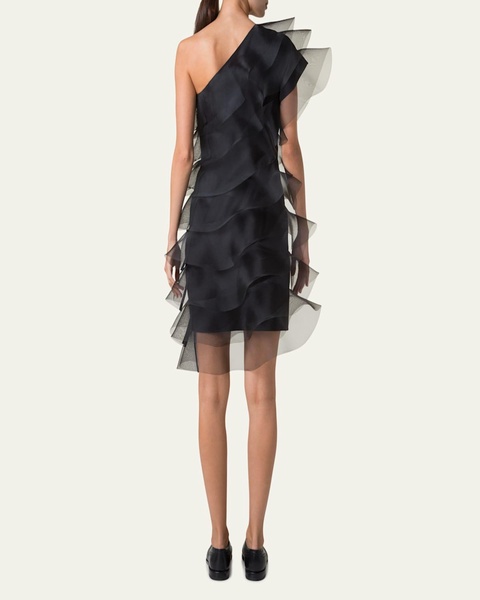 Tiered Diagonal Crinoline Ruffles One-Shoulder Mini Dress