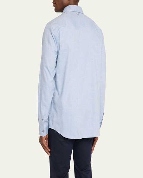 Men's Cotton and Cashmere Twill Pocket Sport Shirt