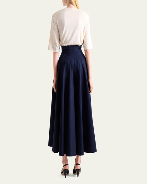 Nell High-Waisted Cotton Maxi Skirt