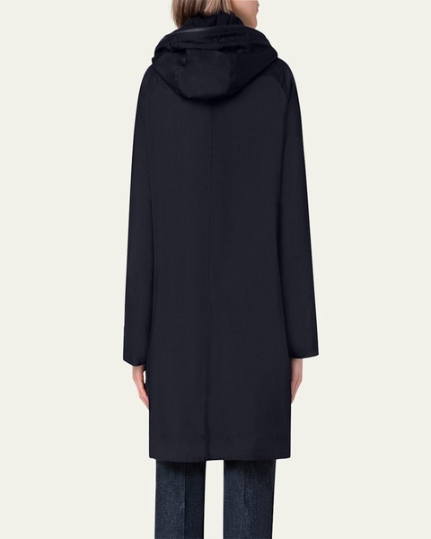 Hooded Cashmere Two-In-One Short Coat