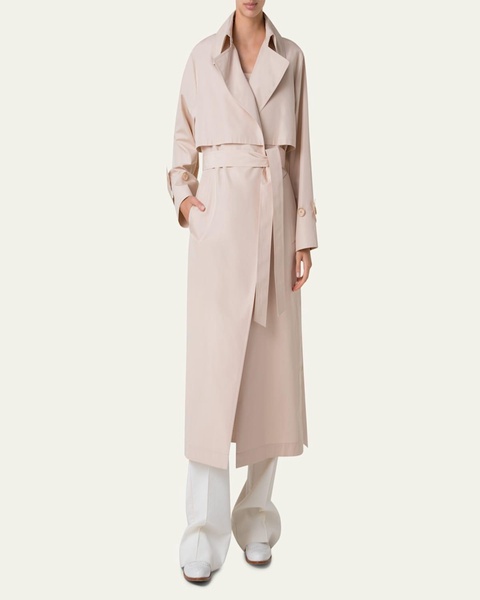 Haider Oversized Silk Taffeta Trench Coat