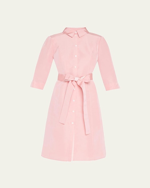 Faille 3/4-Sleeve Shirtdress