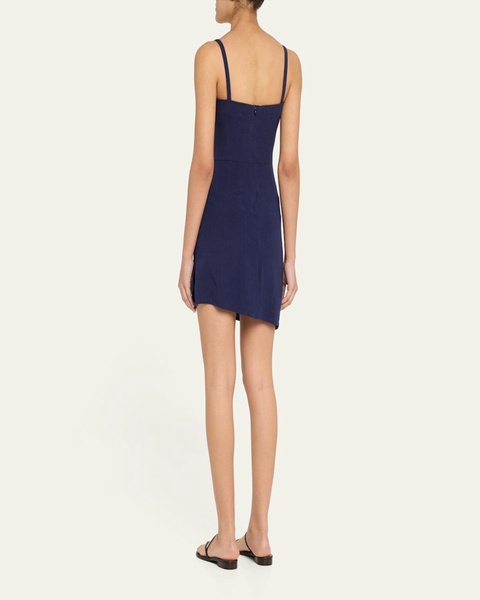 The Nadege Asymmetric Pleated Mini Dress