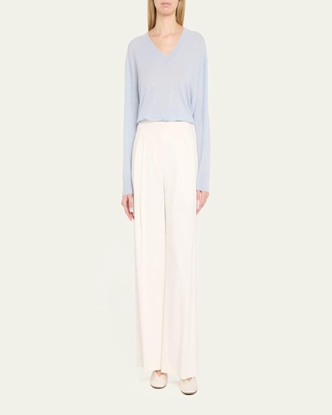 Silk-Cashmere Deep V Sweater