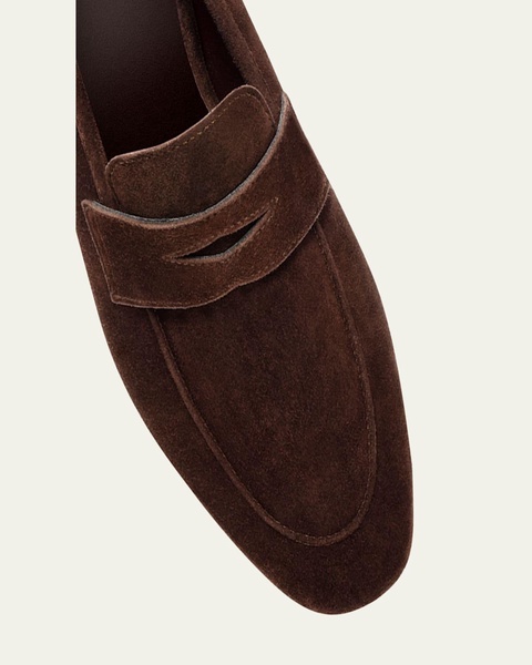 Coffee Suede Flat Loafers