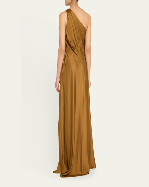 Aster One-Shoulder Satin Gown
