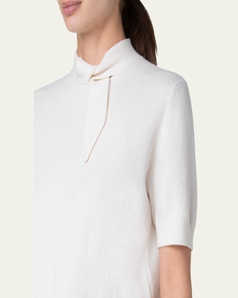 Cashmere Knit Top with Knot Detail